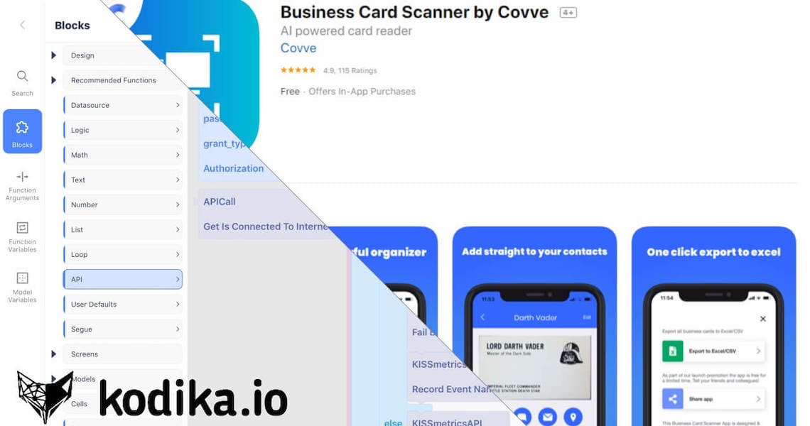 Covve Card Scanner: From idea to MVP in four days with Kodika.io